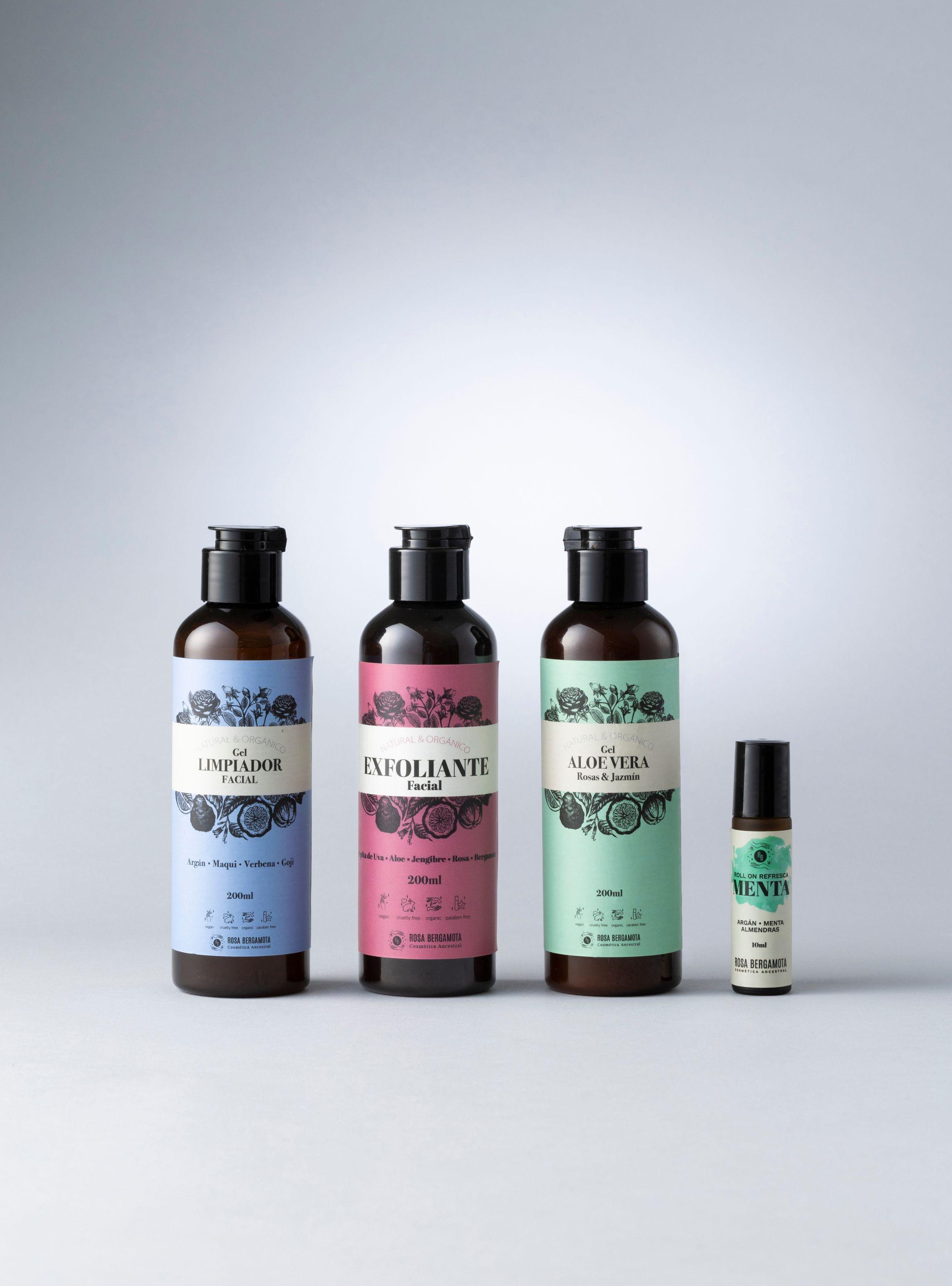 Pack Acné y Piel Grasa: Gel Limpiador + Exfoliante + Gel Aloe Vera + Roll On Menta de REGALO-0