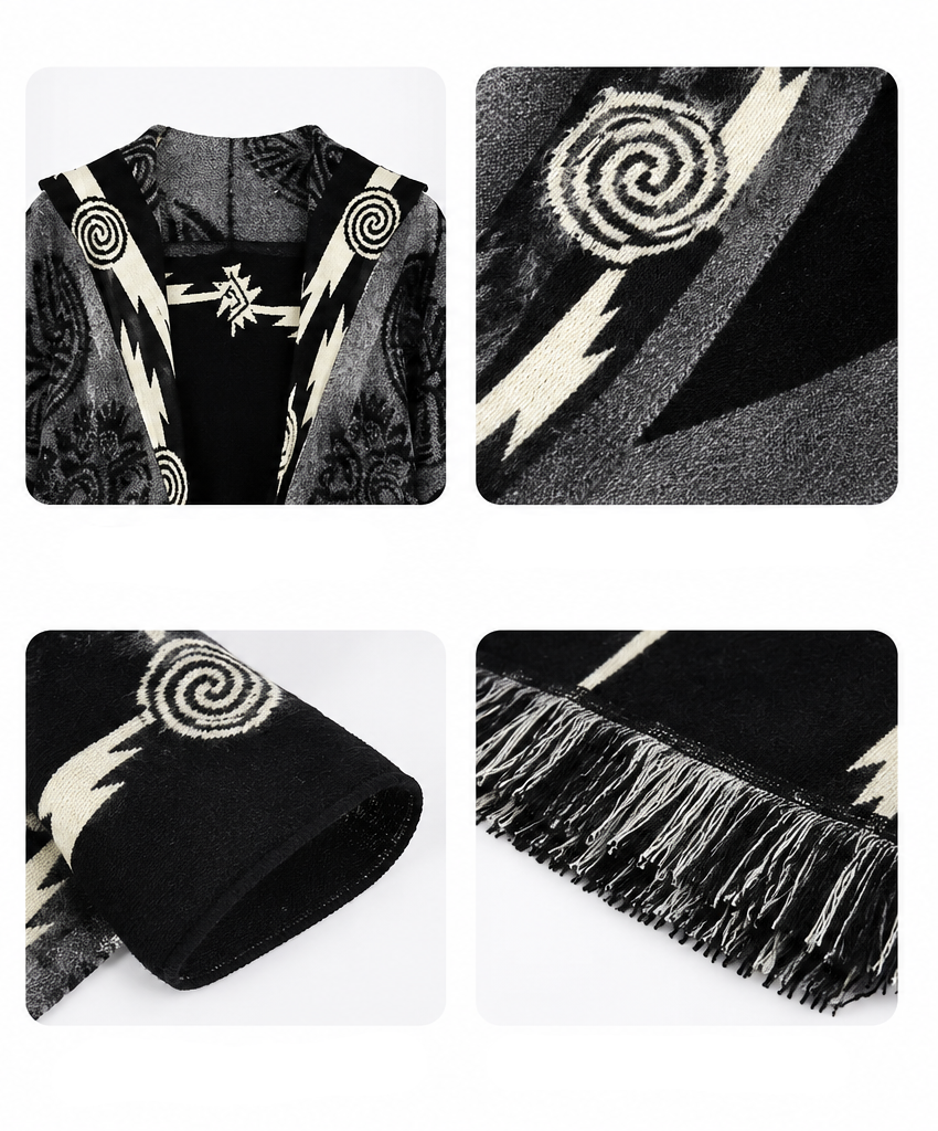 Poncho Nacional Hombre Acrílico Imitación Cashmere-1