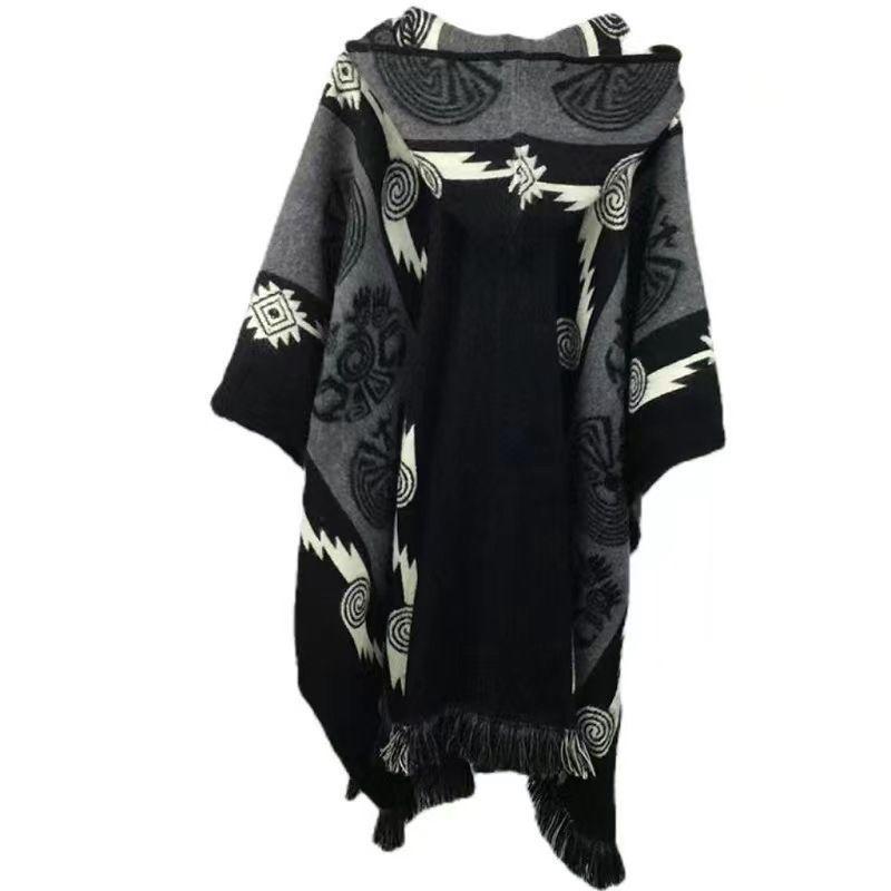 Poncho Nacional Hombre Acrílico Imitación Cashmere-0