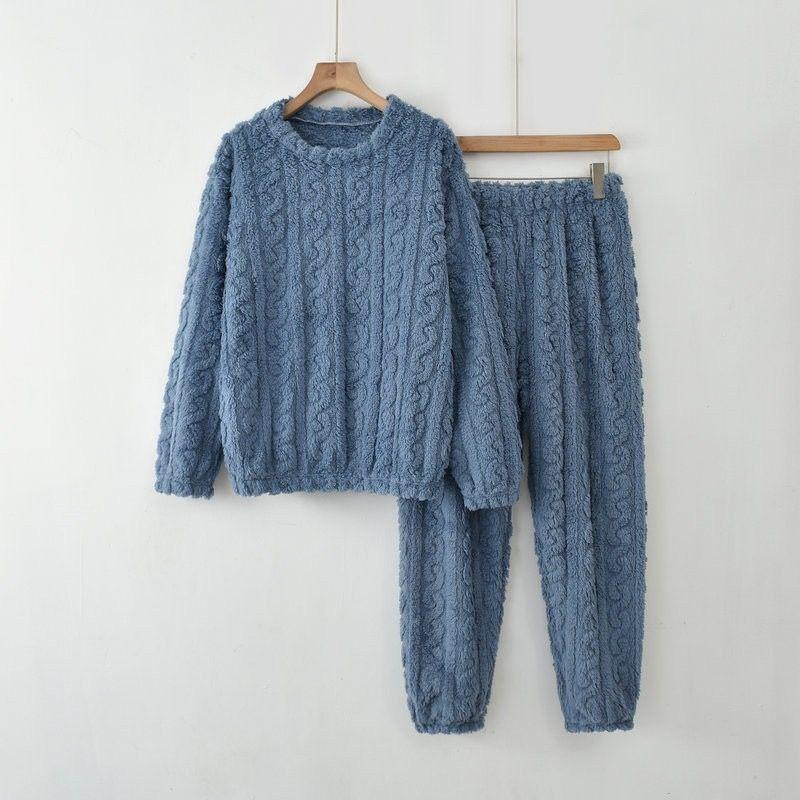 Conjunto Pijama Polar Mujer Trenza Otoño Invierno-1