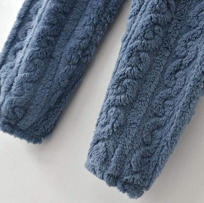 Conjunto Pijama Polar Mujer Trenza Otoño Invierno-5