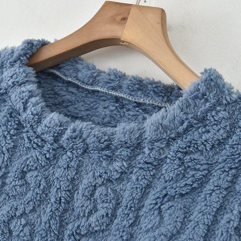 Conjunto Pijama Polar Mujer Trenza Otoño Invierno-2