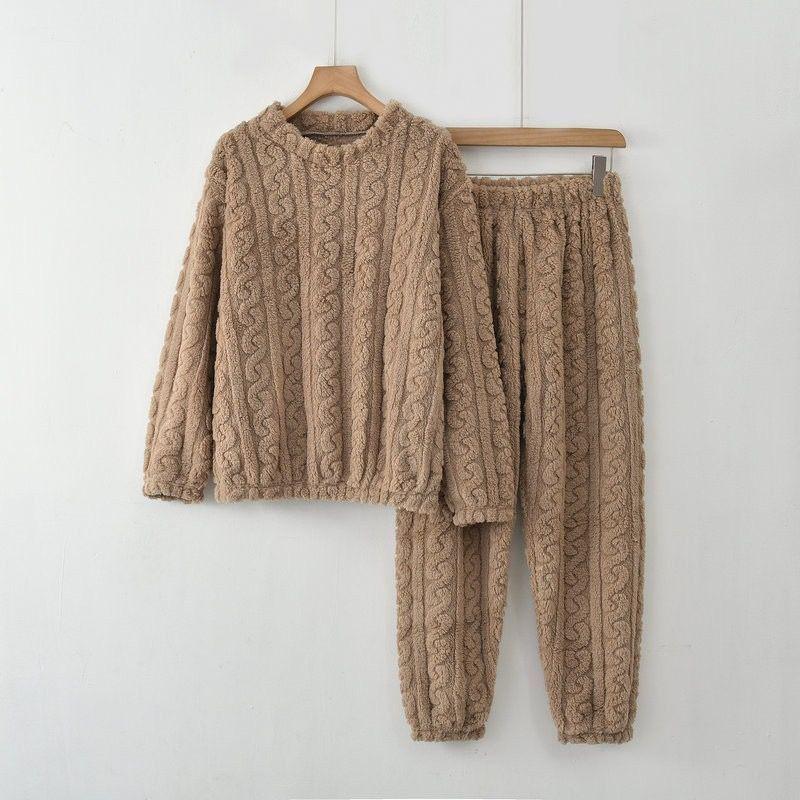 Conjunto Pijama Polar Mujer Trenza Otoño Invierno-0