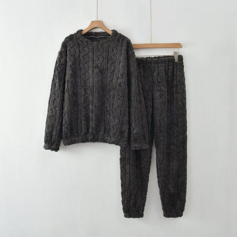 Conjunto Pijama Polar Mujer Trenza Otoño Invierno-0
