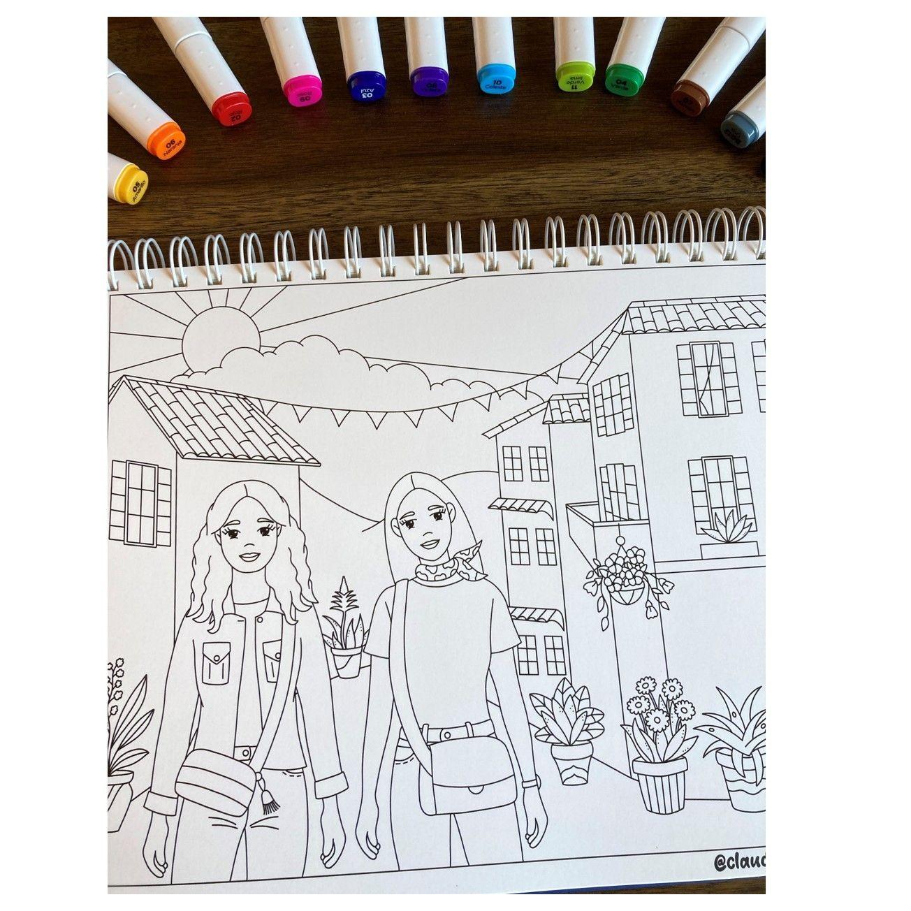 Amigas para siempre Libro para colorear Tapa dura-2