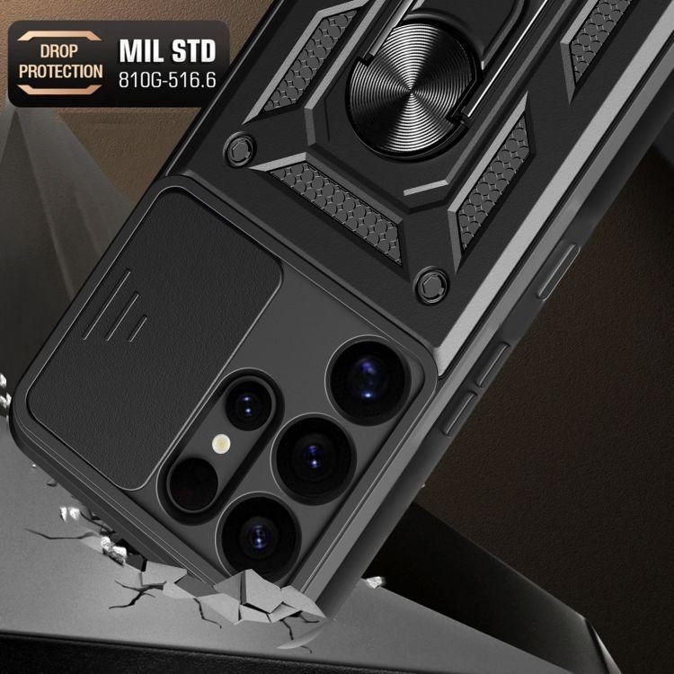 Carcasa Antigolpe Para Samsung Galaxy S25 Ultra Azul Cubre Cámara Anillo-3