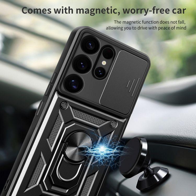 Carcasa Antigolpe Para Samsung Galaxy S25 Ultra Azul Cubre Cámara Anillo-5