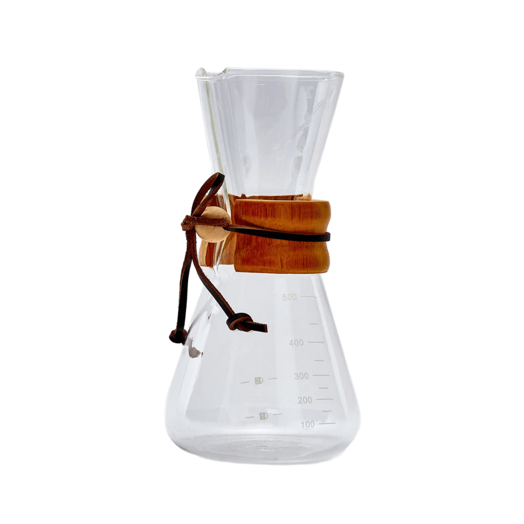 CAFETERA DE VIDRIO CHEMEX 3 TAZAS MANGO MADERA 400 ML-0