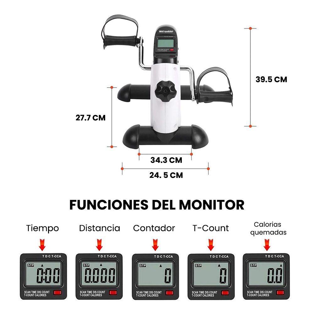 BICICLETA ESTATICA BLANCA CON PODOMETRO-3