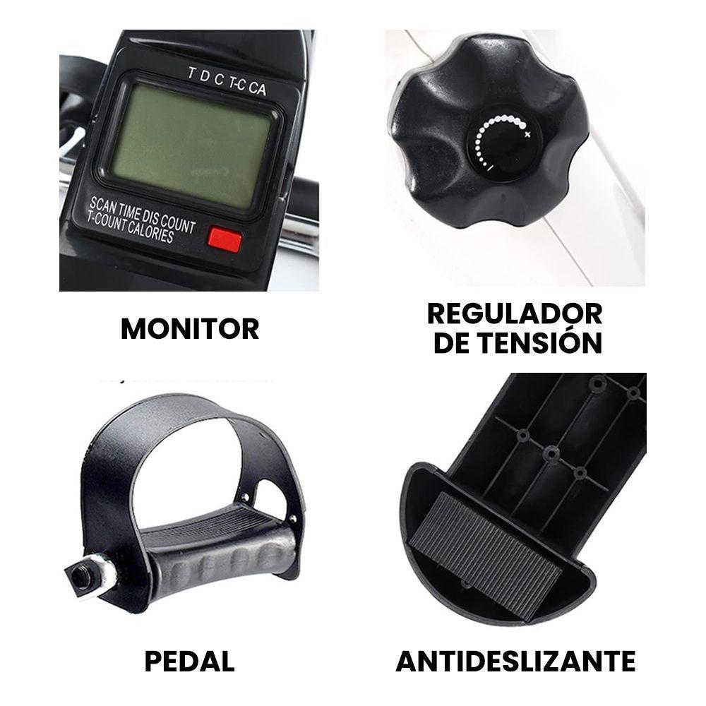BICICLETA ESTATICA BLANCA CON PODOMETRO-4
