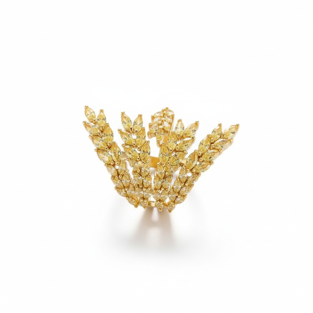 Anillo Espiga Imperial - Baño de Oro 18k-3