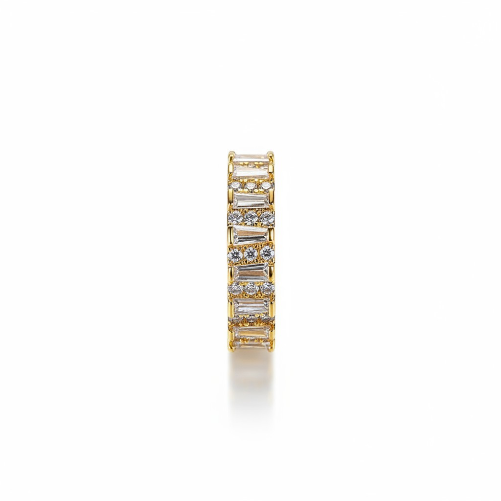 Anillo Eternity Mix Baguette - Baño de Oro 18k - Talla 12-1