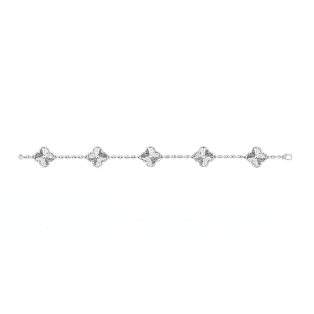 Pulsera Clover Laser Trébol - Rodio-2