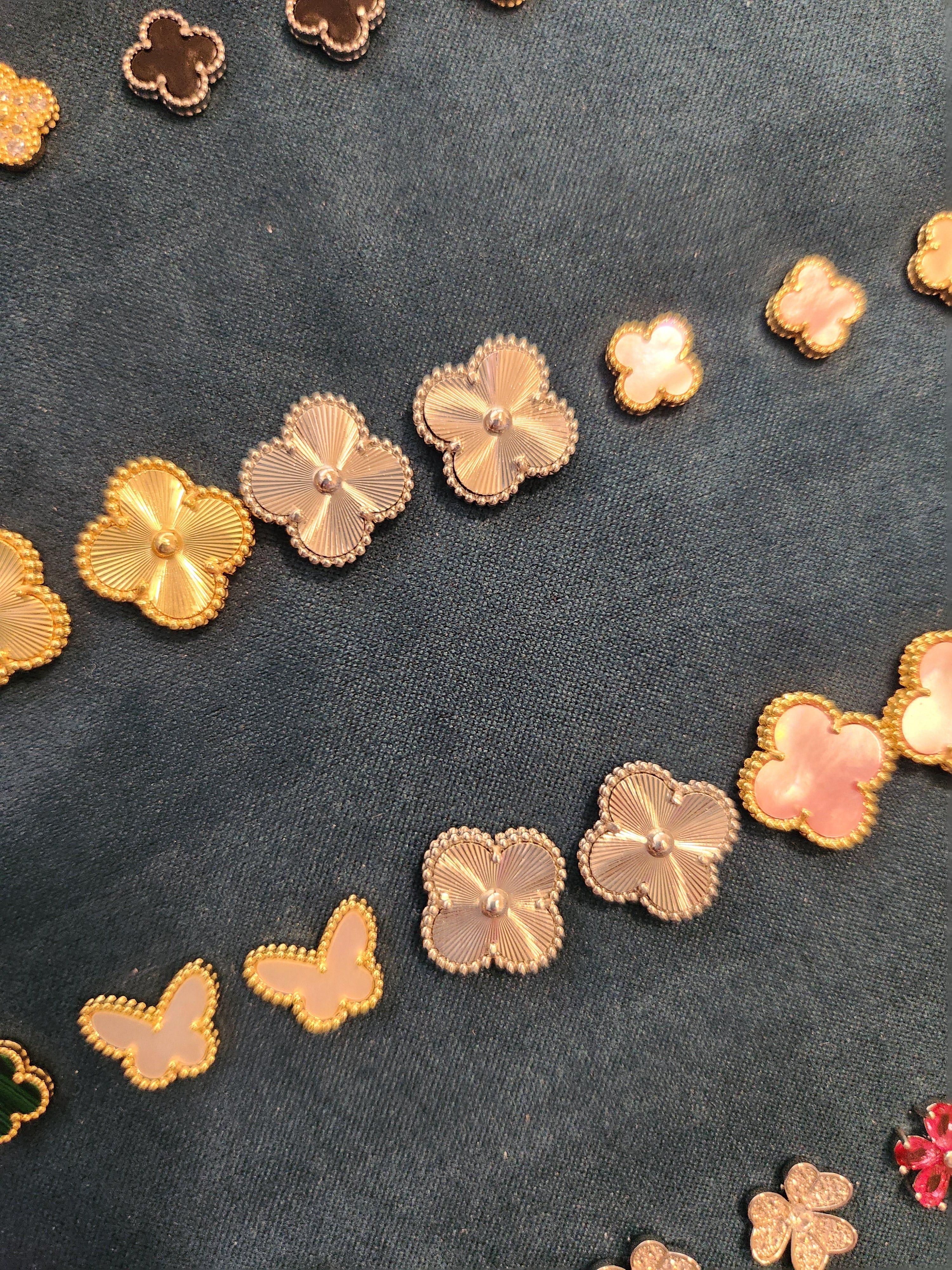 Aros Clovers Laser Trébol - Rodio-2
