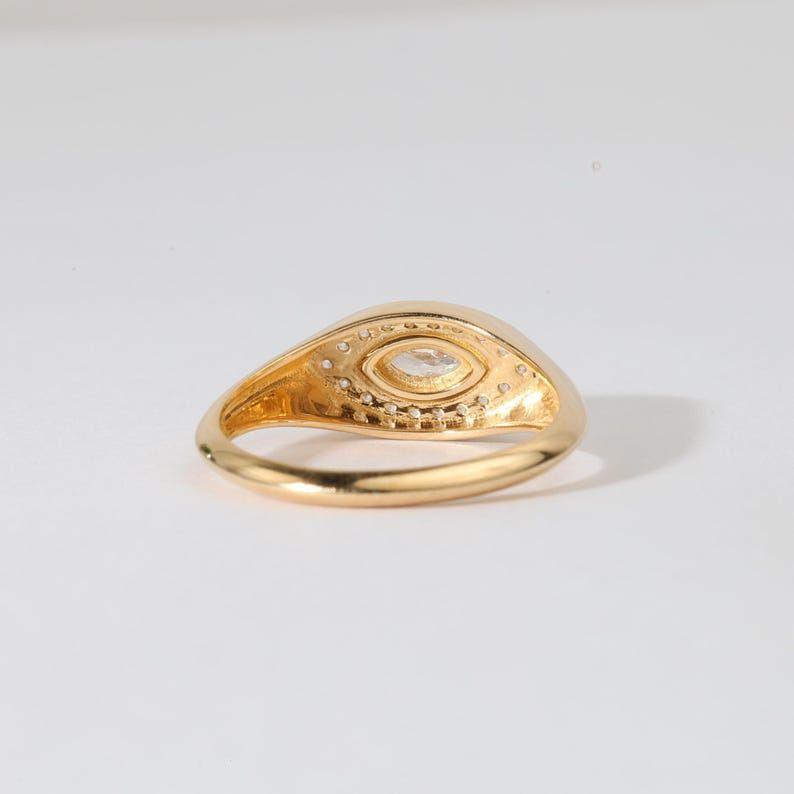 Anillo Ojo Marquise Pavé - Baño de Oro 18k-1