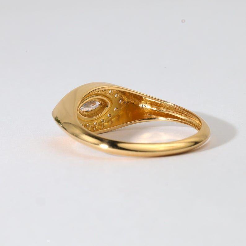 Anillo Ojo Marquise Pavé - Baño de Oro 18k-4
