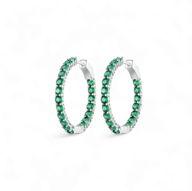 Argollas Sin Fin 3cm Verdes-1