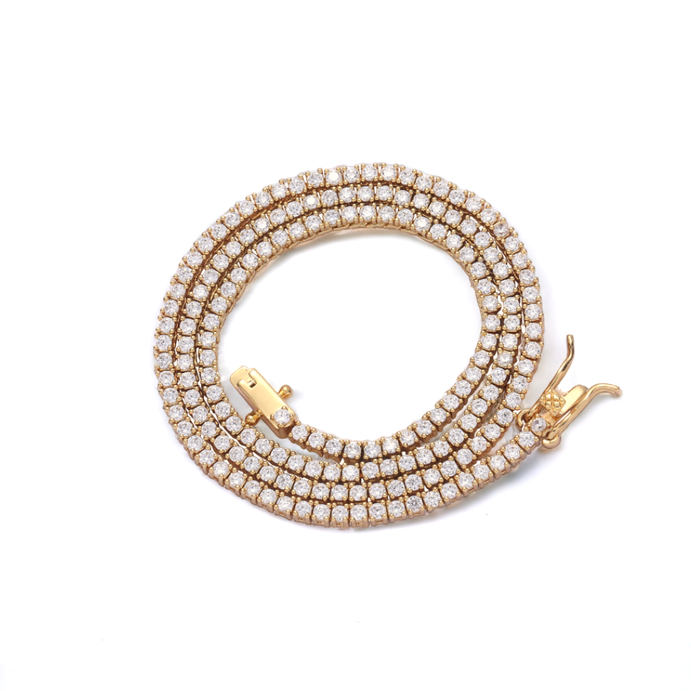 Collar Tennis de Circones Corte Brillante  2mm con Baño-9