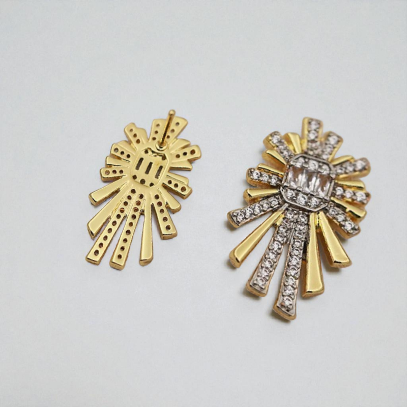 Aros Dorados Rayos de Circones – Baño de Oro-2