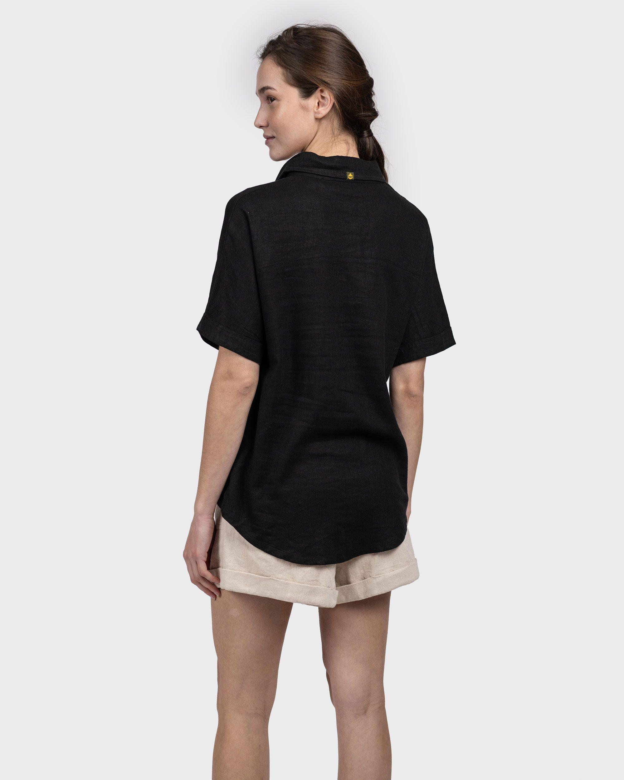 Camisa Lino Ginka Mujer Black Gnomo-2