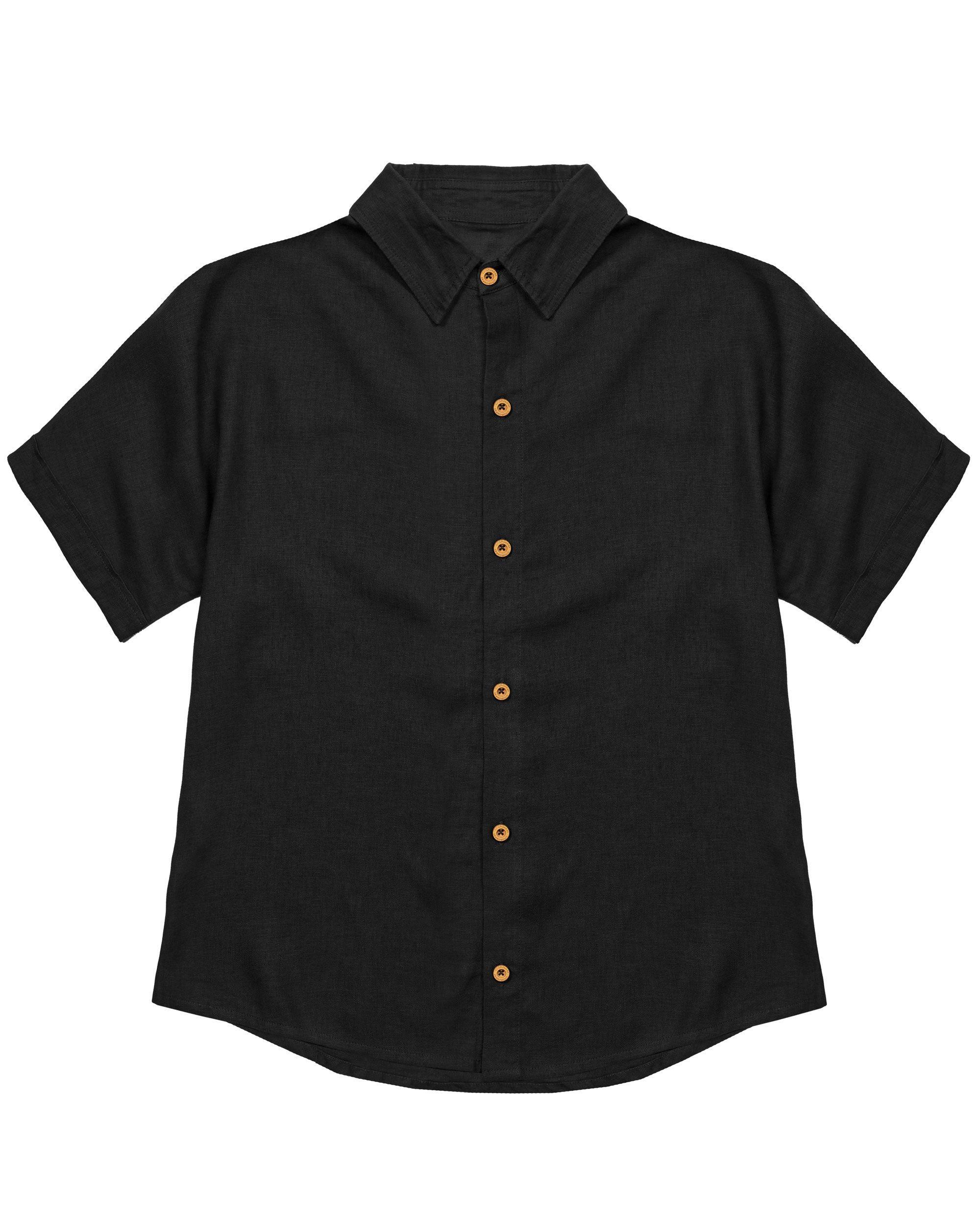 Camisa Lino Ginka Mujer Black Gnomo-3