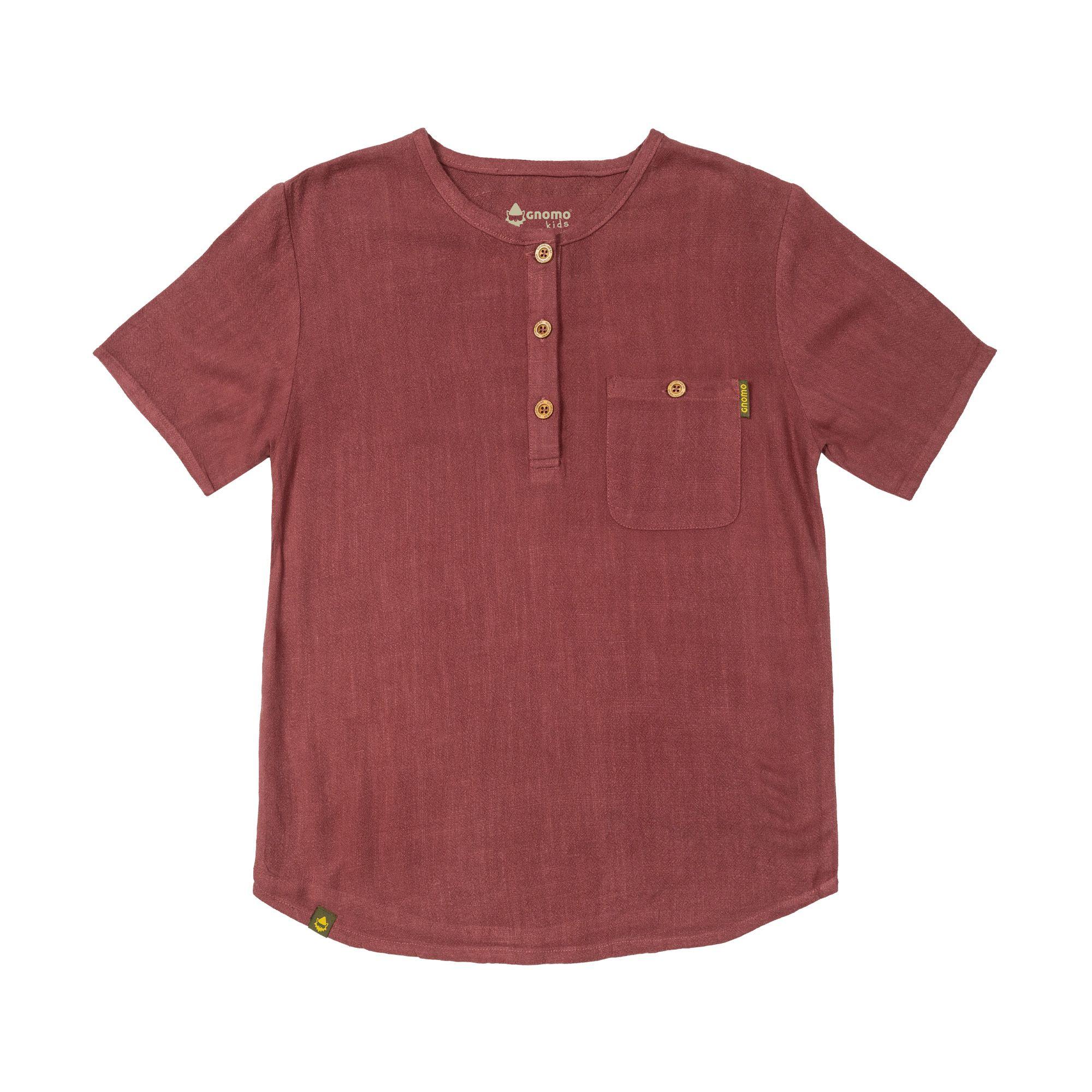 Camisa Lino Zelki Kids Bordeaux Gnomo-0