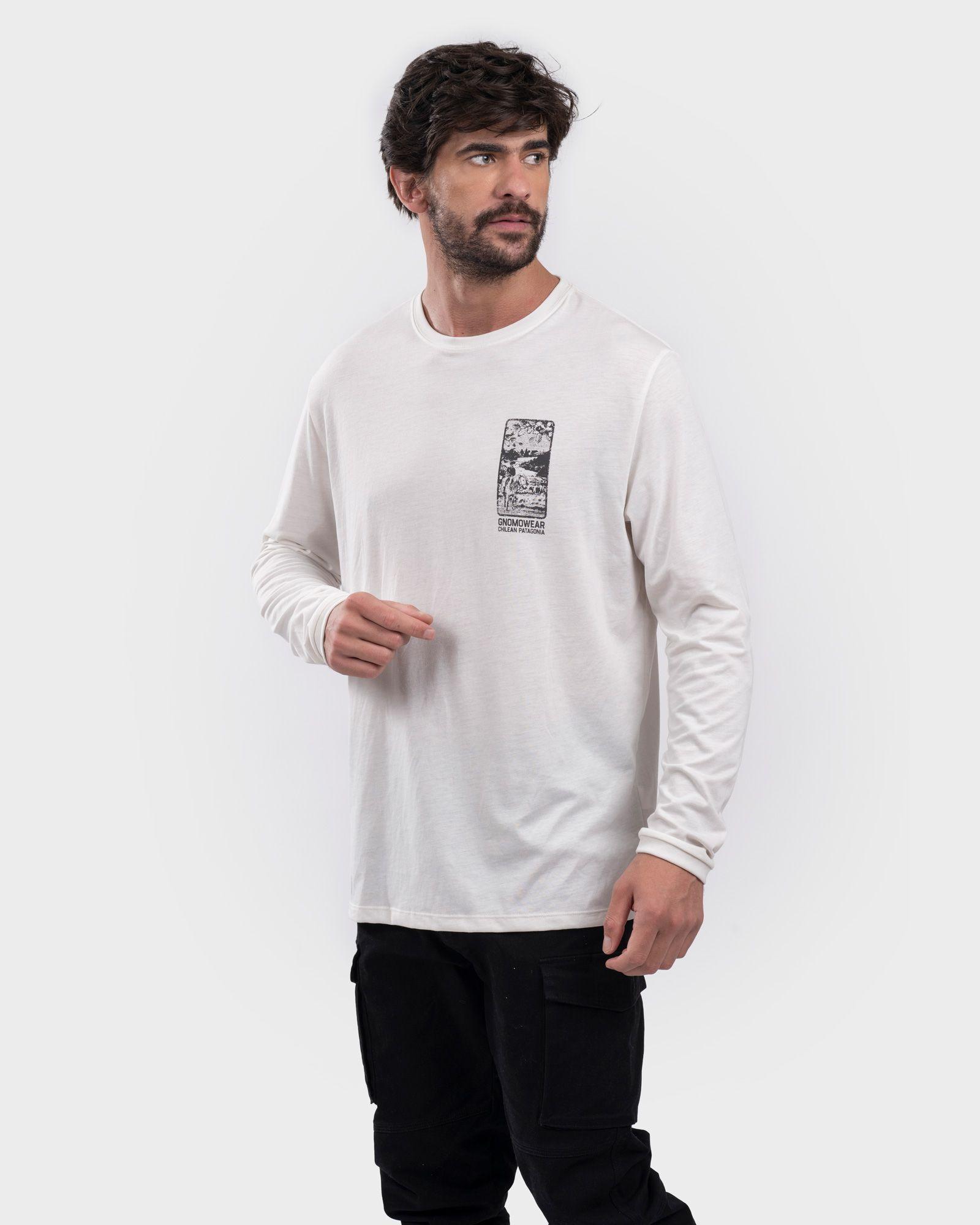 Polera Eco Manga Larga M-9 Hombre White Gnomo-1
