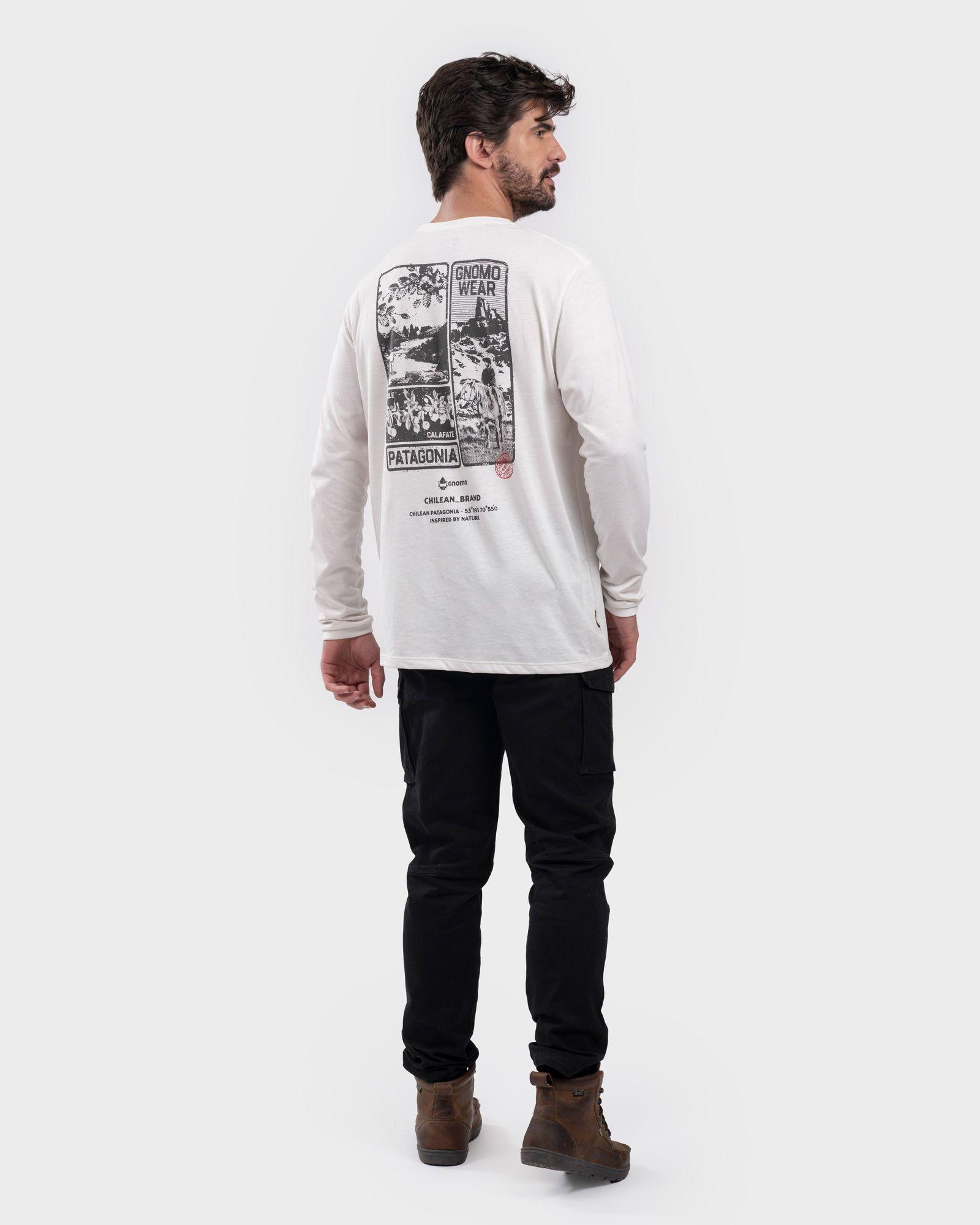 Polera Eco Manga Larga M-9 Hombre White Gnomo-2