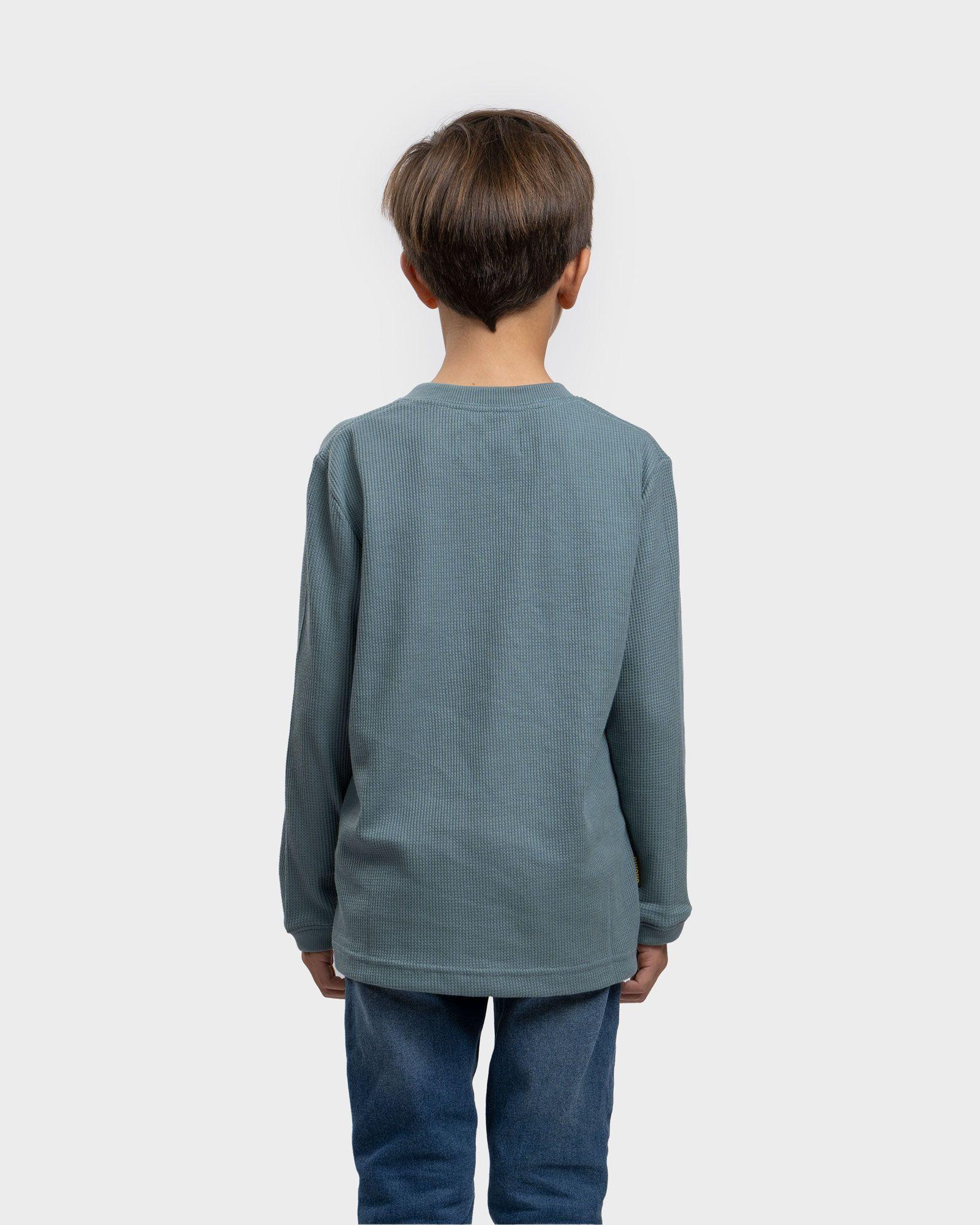 Polera Lodlamita Waffle Manga Larga Kids Indigo Gnomo-2