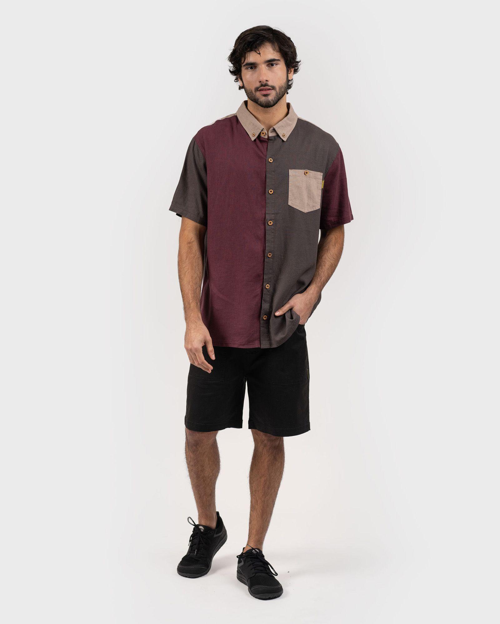Camisa Lino Ceril Hombre Tritono Grey Gnomo-0