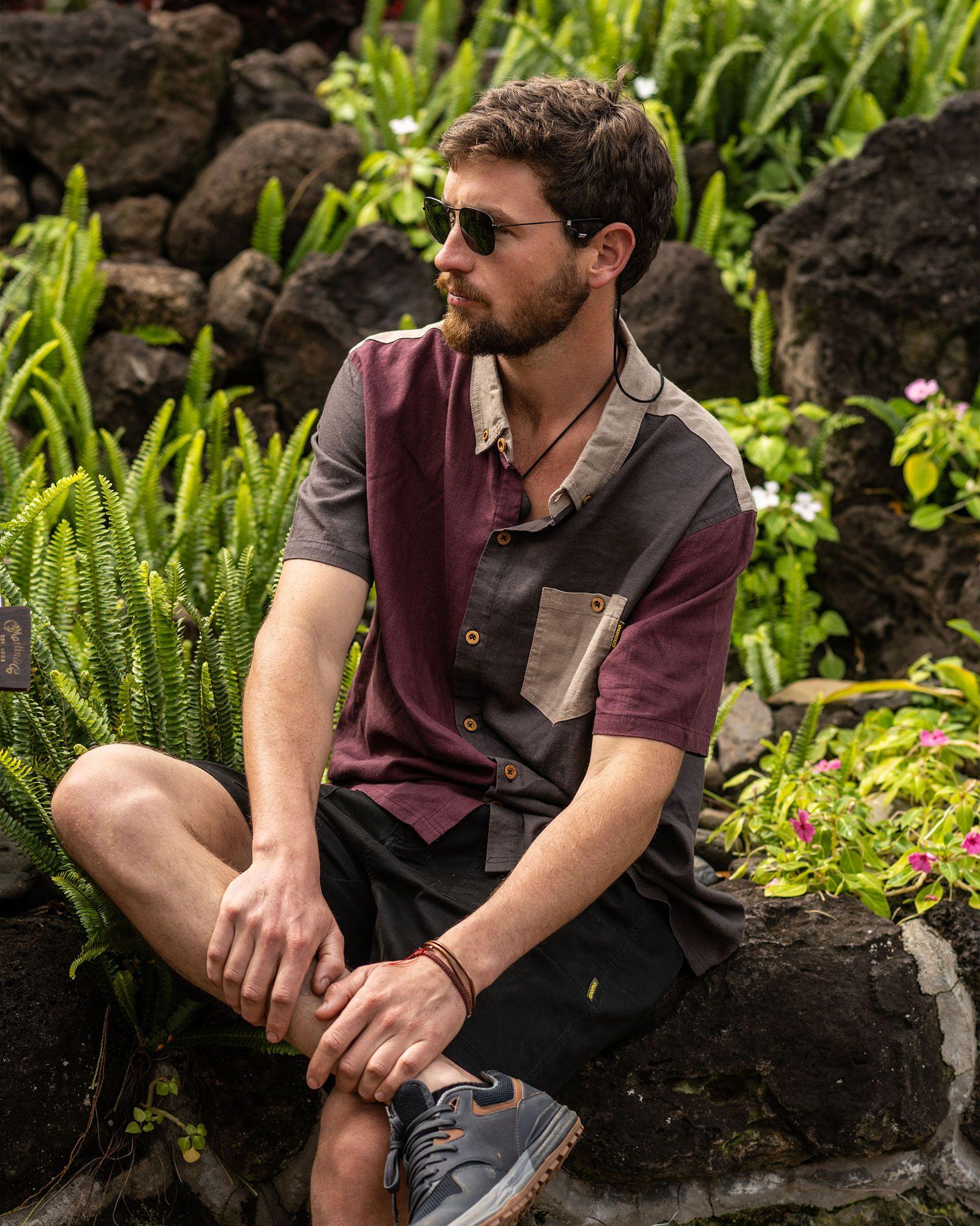 Camisa Lino Ceril Hombre Tritono Grey Gnomo-4