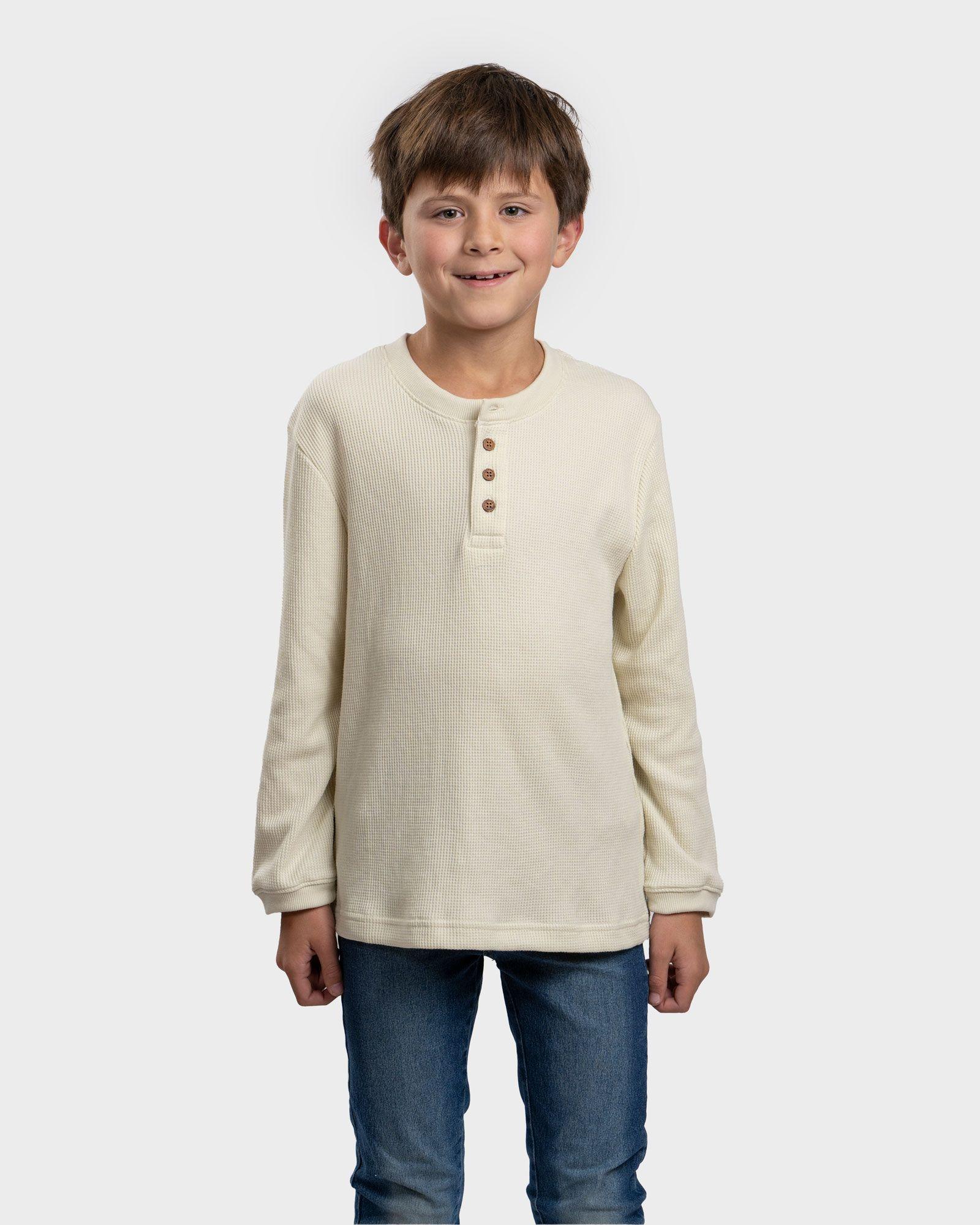 Polera Lodlamita Waffle Manga Larga Kids Beige Gnomo-1
