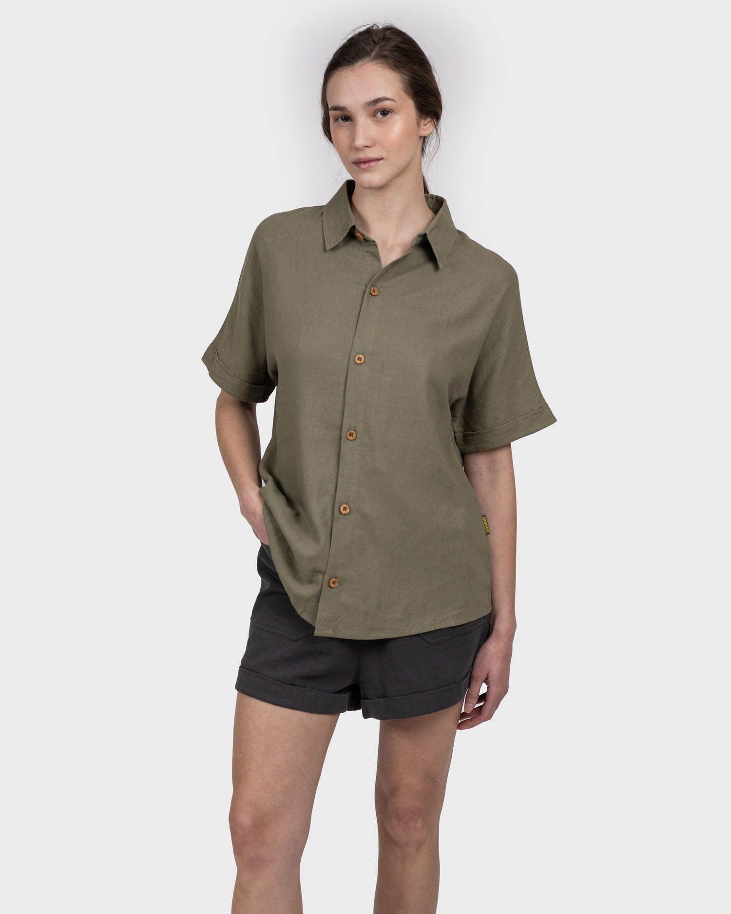 Camisa Lino Ginka Mujer LightGreen Gnomo-0
