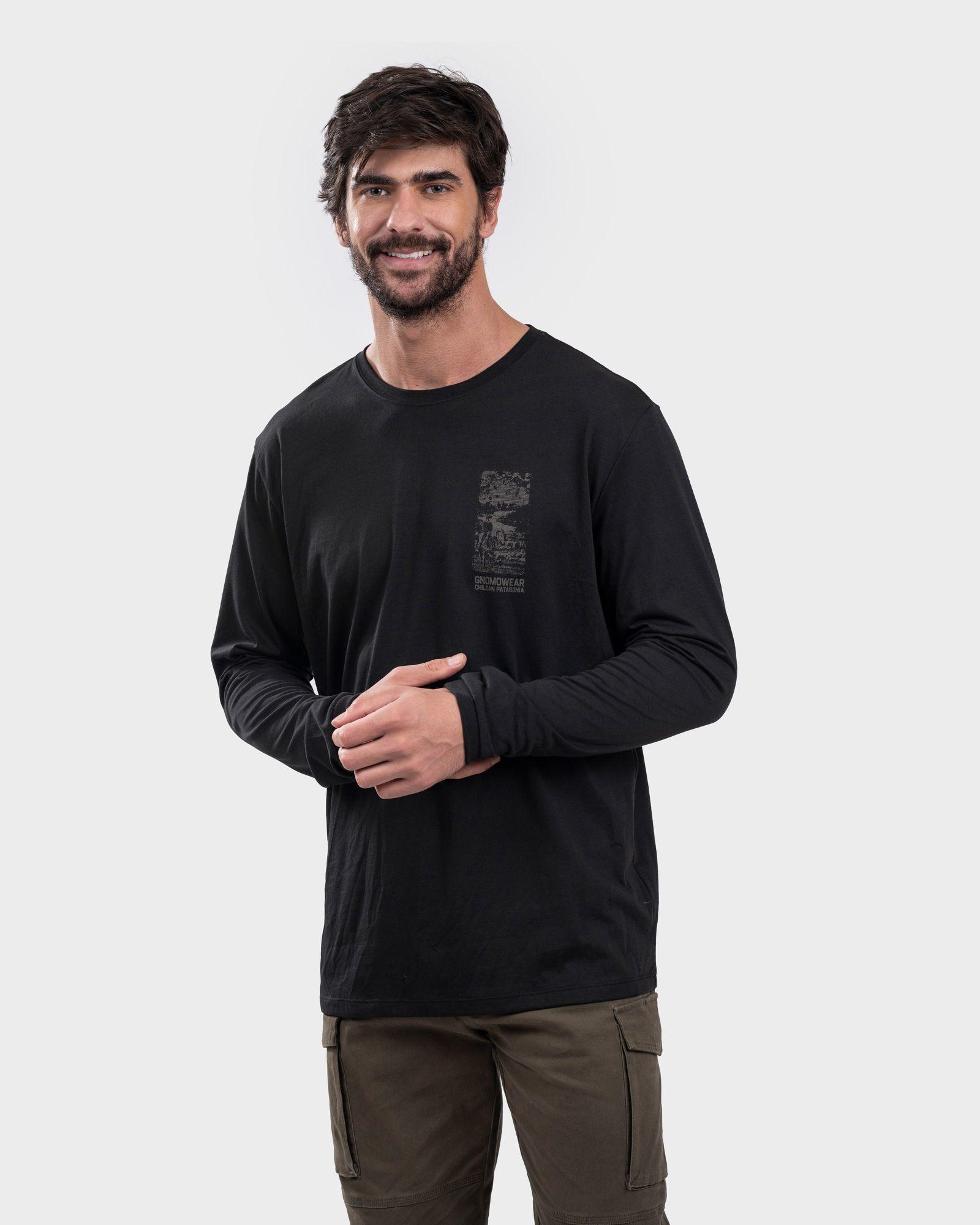 Polera Eco Manga Larga M-9 Hombre Black Gnomo-1