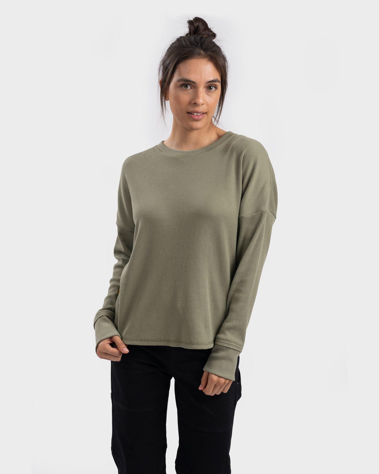 Polera Lodlam Waffle Manga Larga Mujer Light Green Gnomo-1