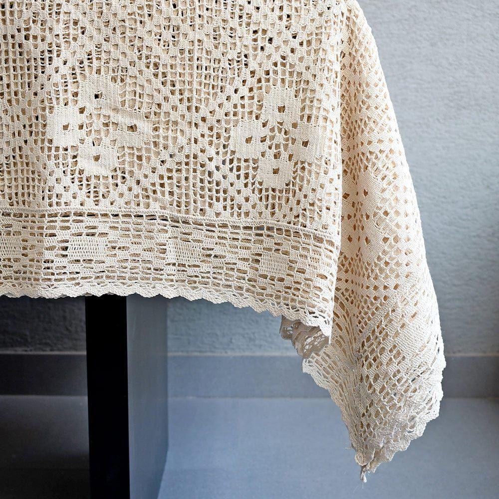 Mantel De Mesa Beige Bordado Crochet Rectanguar 180x270cm-4