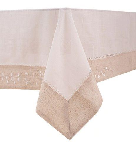 Mantel De Mesa Blanco Bordado Natura Rectangular 180x270cm-4