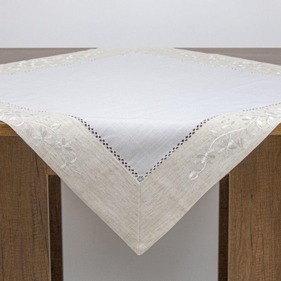 Carpeta Natura Blanco Beige 85x85 cm Decoración-0