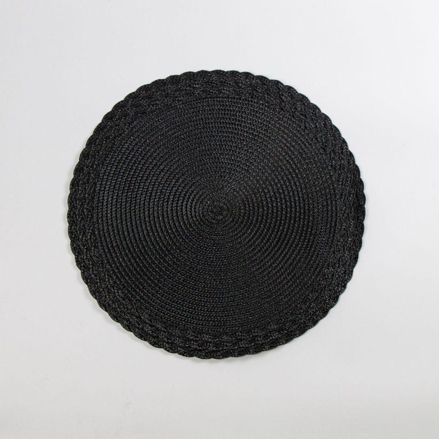 Sets 6x manteles de Mesa individuales Tops Redondo Negro-0