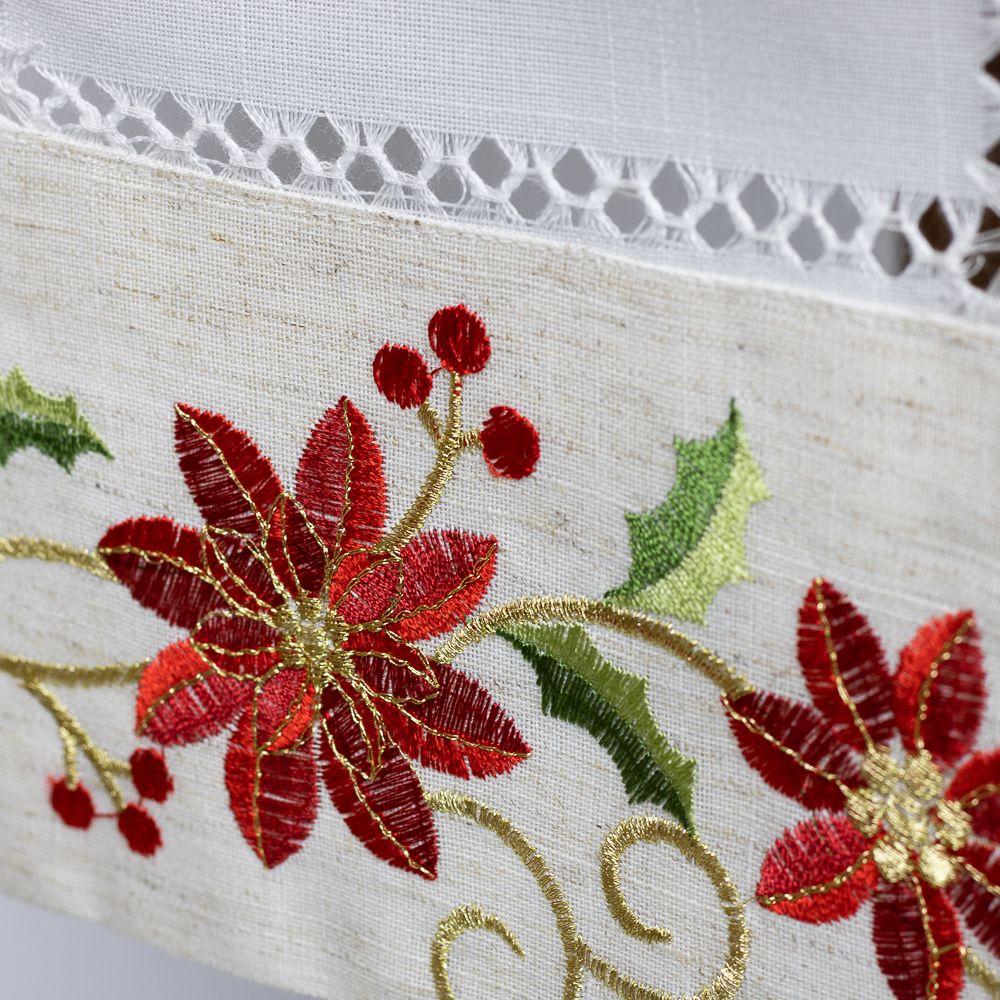 Camino De Mesa Rectangular Blanco Navidad Muérdago 40x180 Cm-4