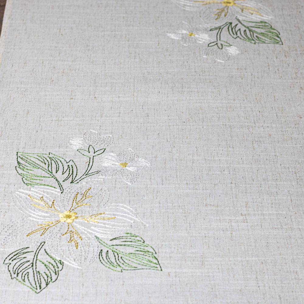 Camino de Mesa Dama Blanca Lino Algodon 40x180 Navidad-8