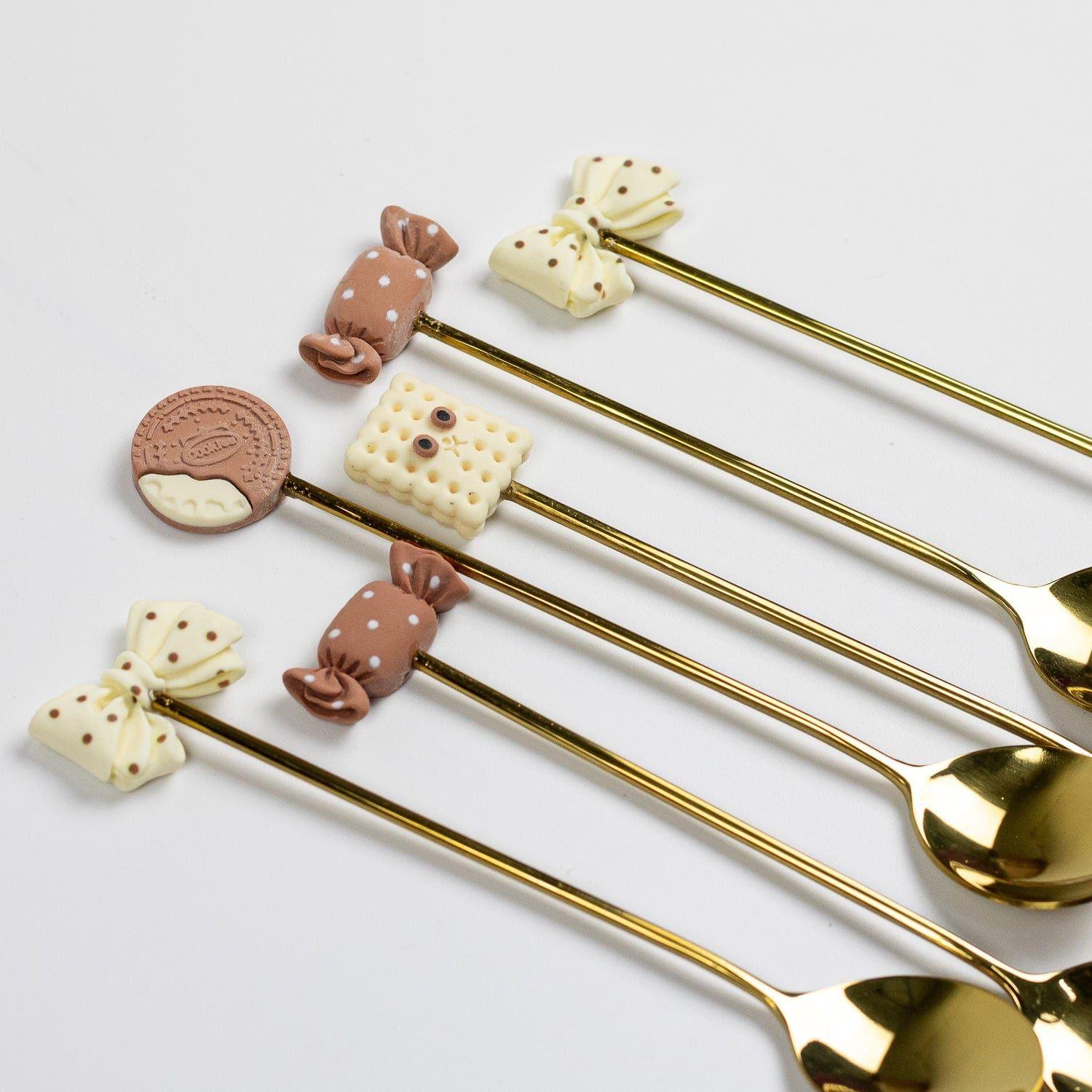 Cubiertos Sweets 6 Cucharitas Doradas-2
