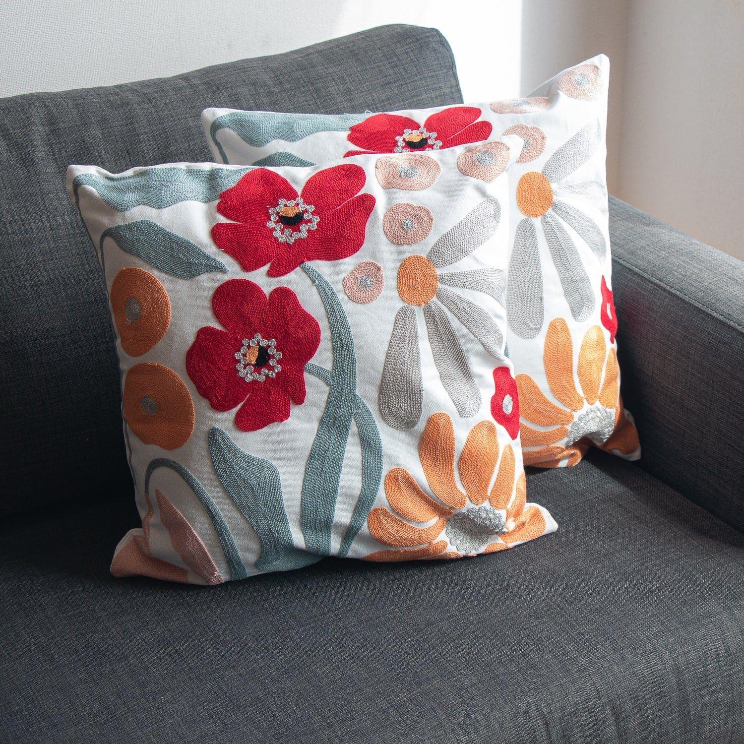 Set 2x Fundas de Cojín Primavera 45x45 cm-0