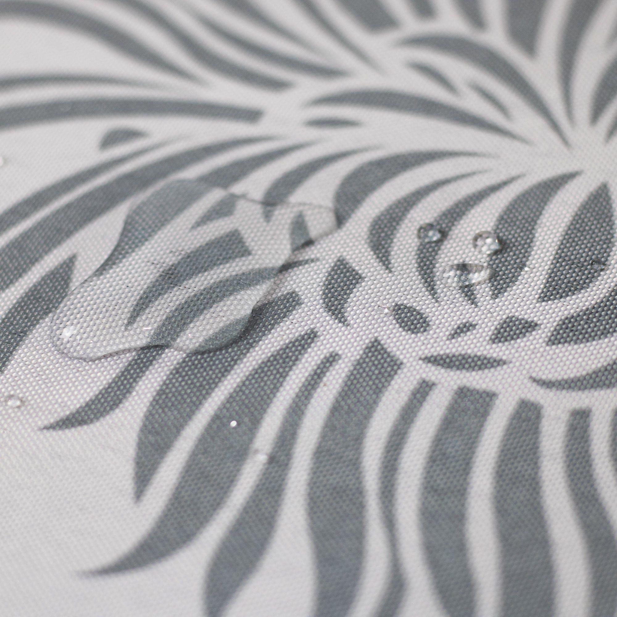 Mantel de Mesa Antimanchas Flor Gris Cuadrado 180x180cm-1