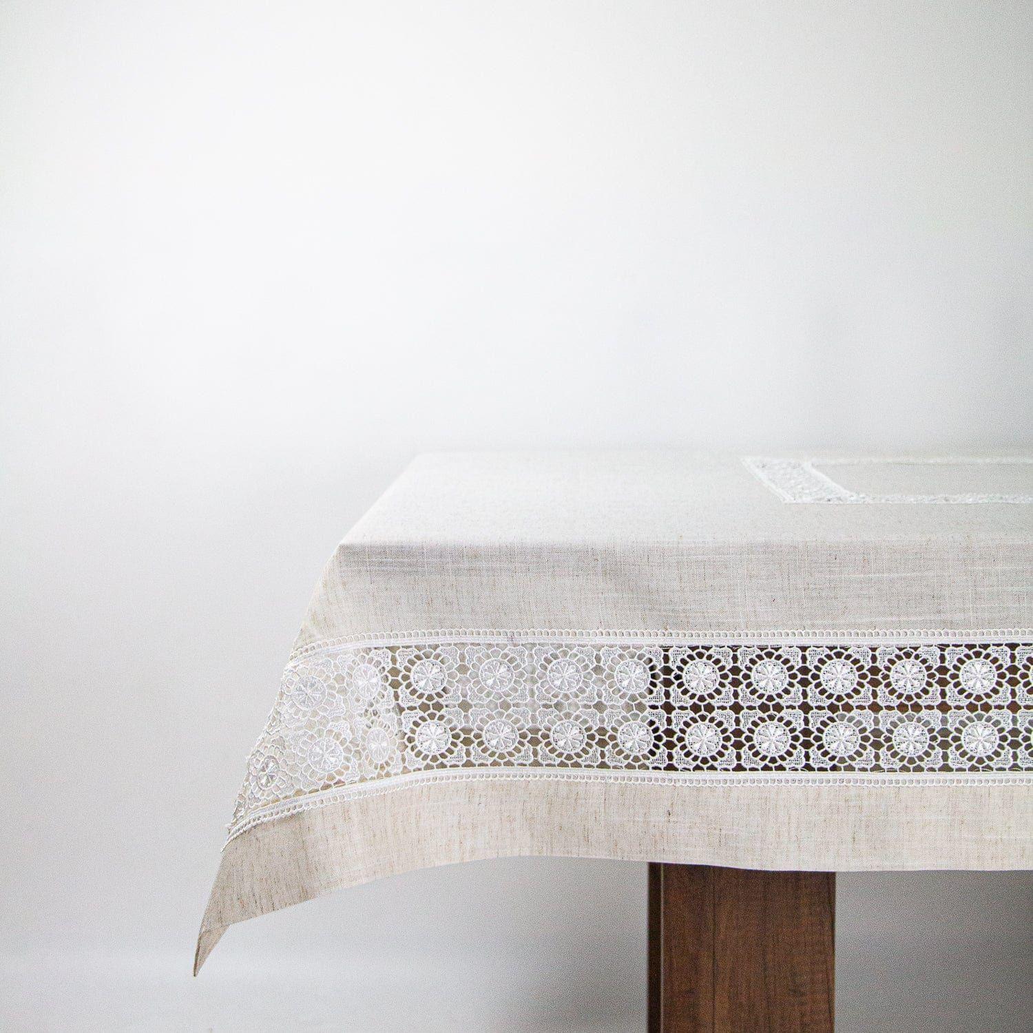 Mantel de Mesa Circular Calado 150x220cm-1