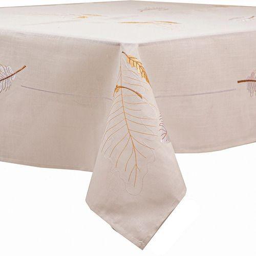 Mantel De Mesa Bordado Hojas De Otoño Rectangular 150x250cm-0