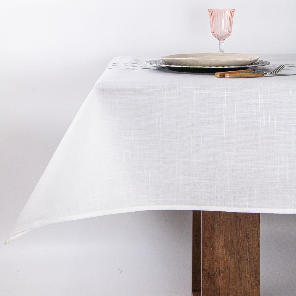 Mantel De Mesa Blanco Bordado Navidad Rectangular 150x250cm-0