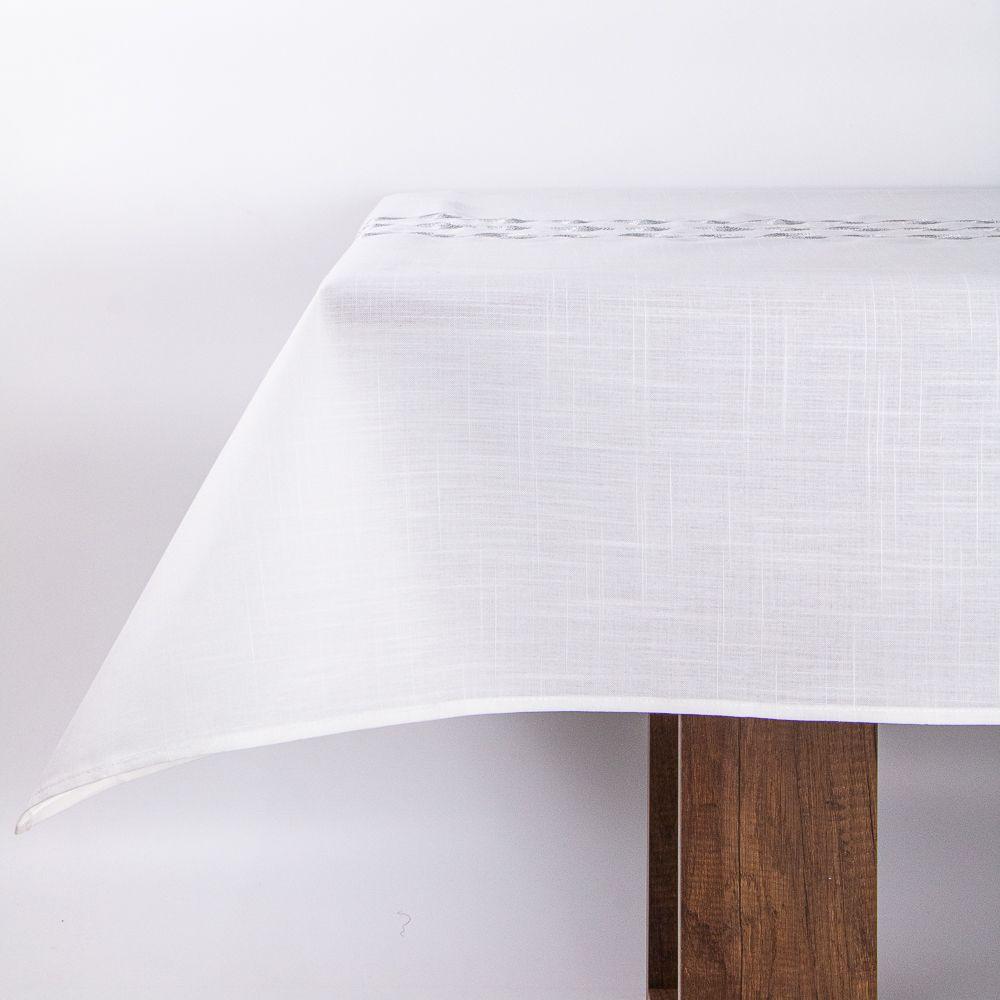 Mantel De Mesa Blanco Bordado Navidad Rectangular 150x250cm-1