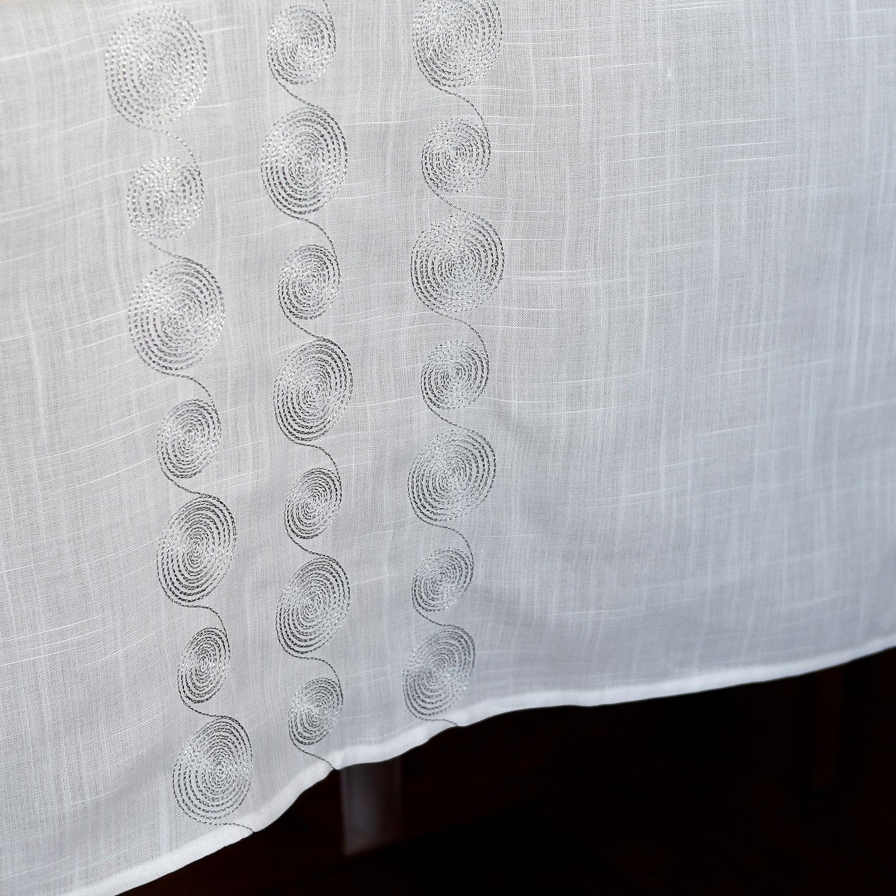 Mantel De Mesa Blanco Bordado Navidad Rectangular 150x250cm-2