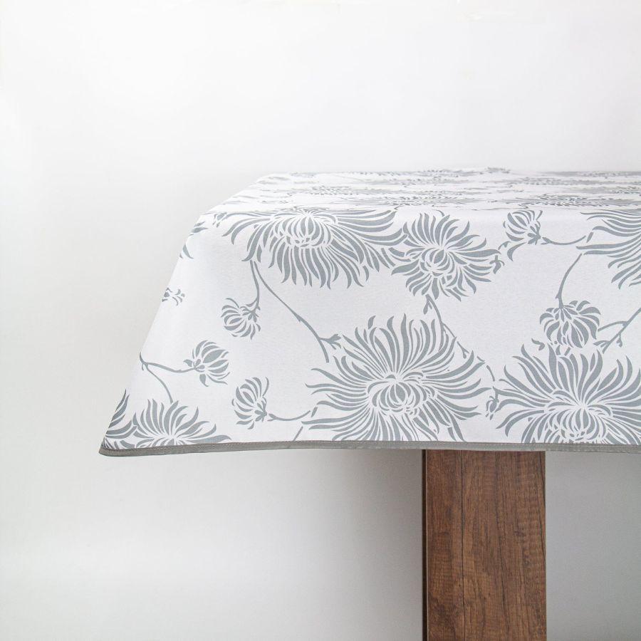 Mantel Antimanchas Flor Gris Rectandular 150x230cm-7